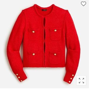 NWT Jcrew Odette Lady Sweater in Holiday Red, size Large